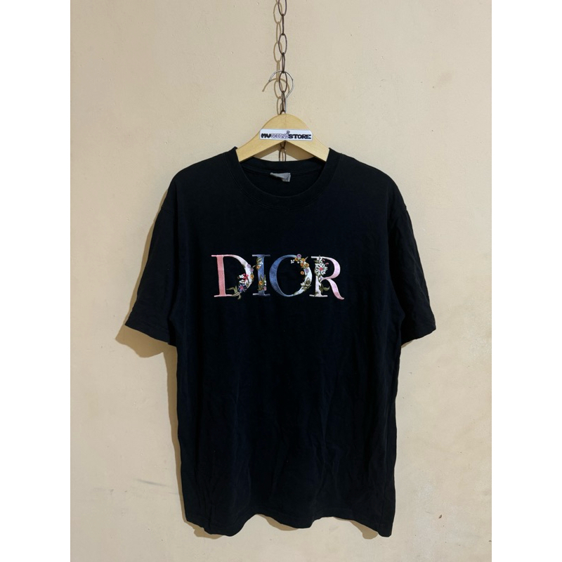 CHRISTIAN DIOR FLOWER EMBROIDERED TEE