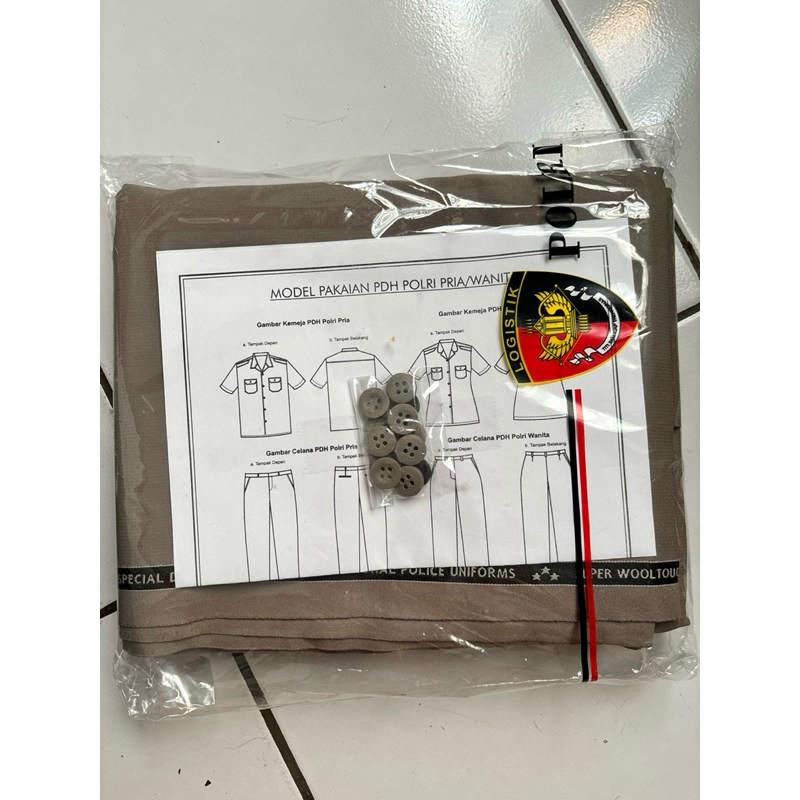 Bahan Kain PDH Polri / jatah kain pdh polri original