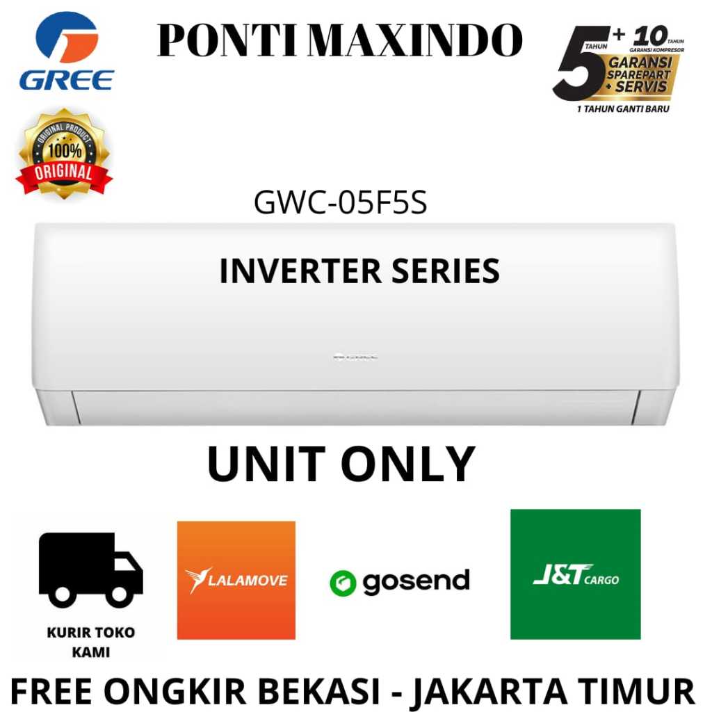 AC GREE GWC-05 F5S R32 INVERTER ½ PK 340 WATT UNIT ONLY