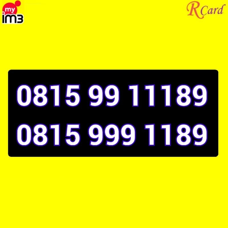Perdana Nomor Cantik IM3 Indosat 11 Digit 11189 1189 189 99