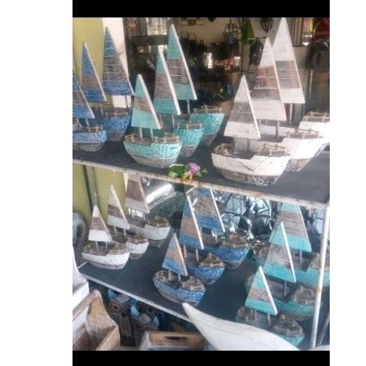 Panjangan kapal kayu miniatur kapal hiasan set