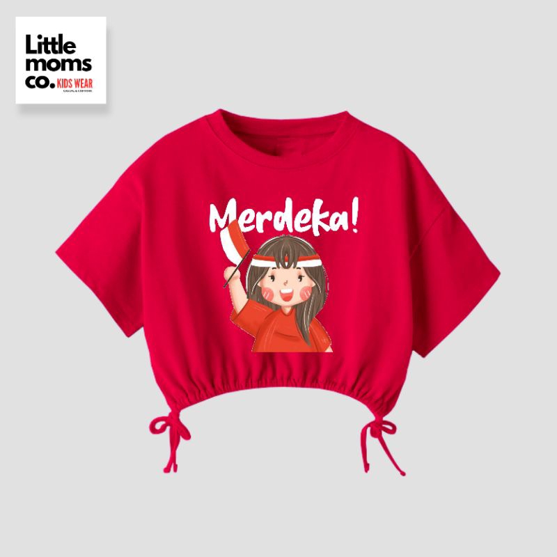Littlemoms-Atasan kaos crop anak perempuan/kaos 17 agustus kemerdekaan indonesia usia 1- 10 th