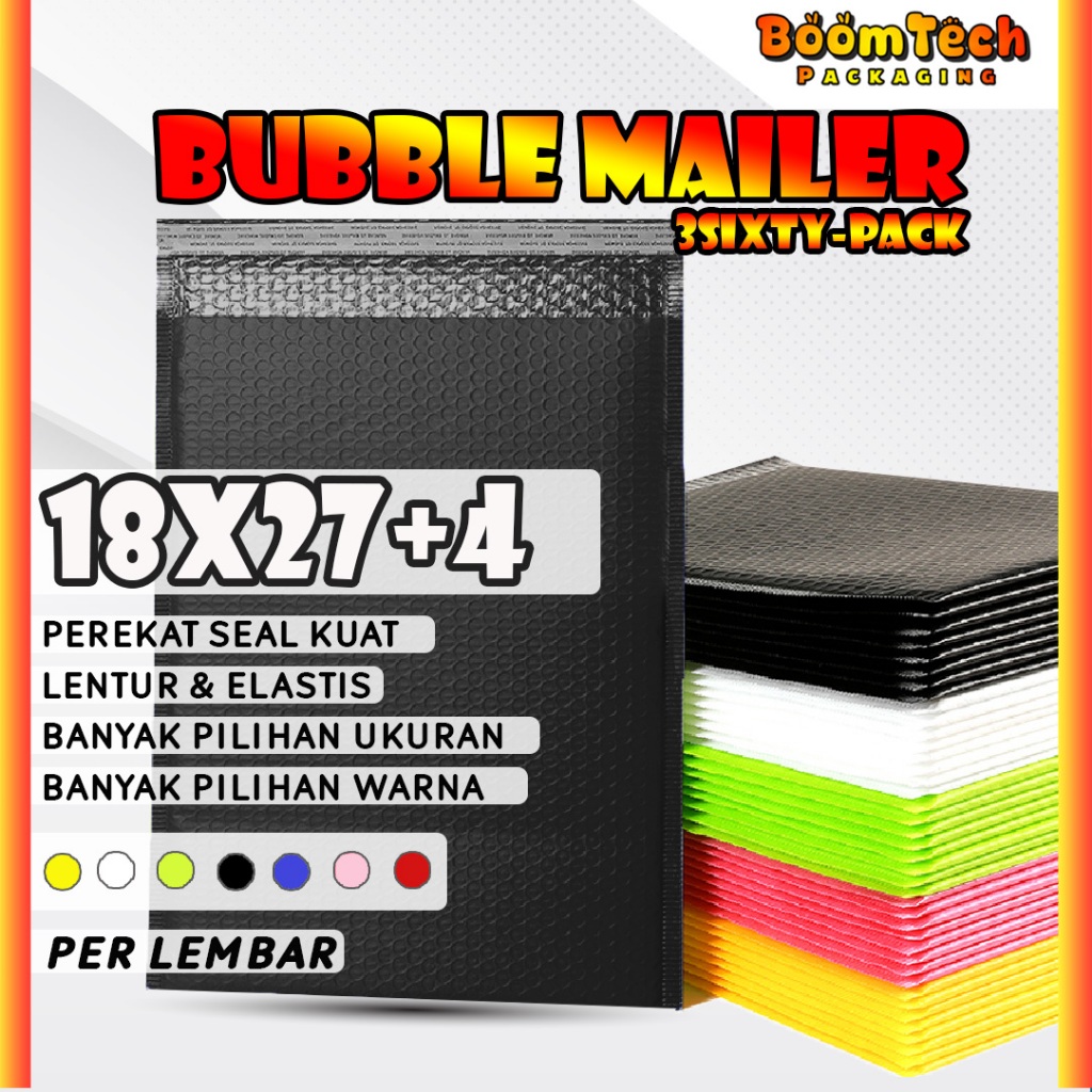 

BUBBLE MAILER POLYMAILER PREMIUM 18X27 +4 Plastik Mailer Warna Tebal Kantong Poly Bubble Wrap Packing Murah