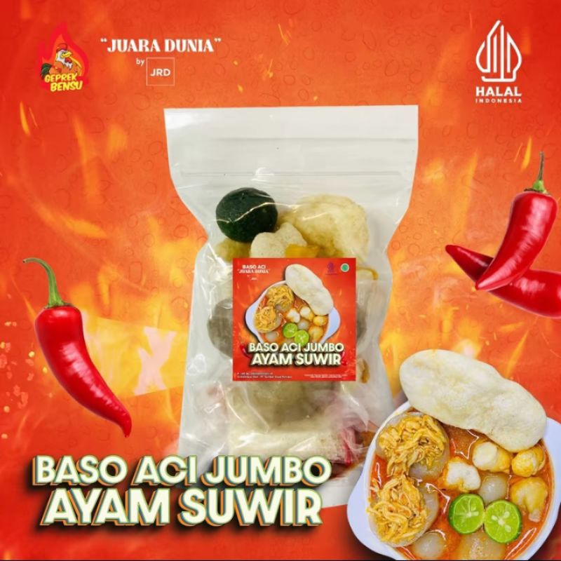 

1 pack Baso Aci jumbo ayam suwir khas Bogor /beli 10 bungkus free 1 bungkus
