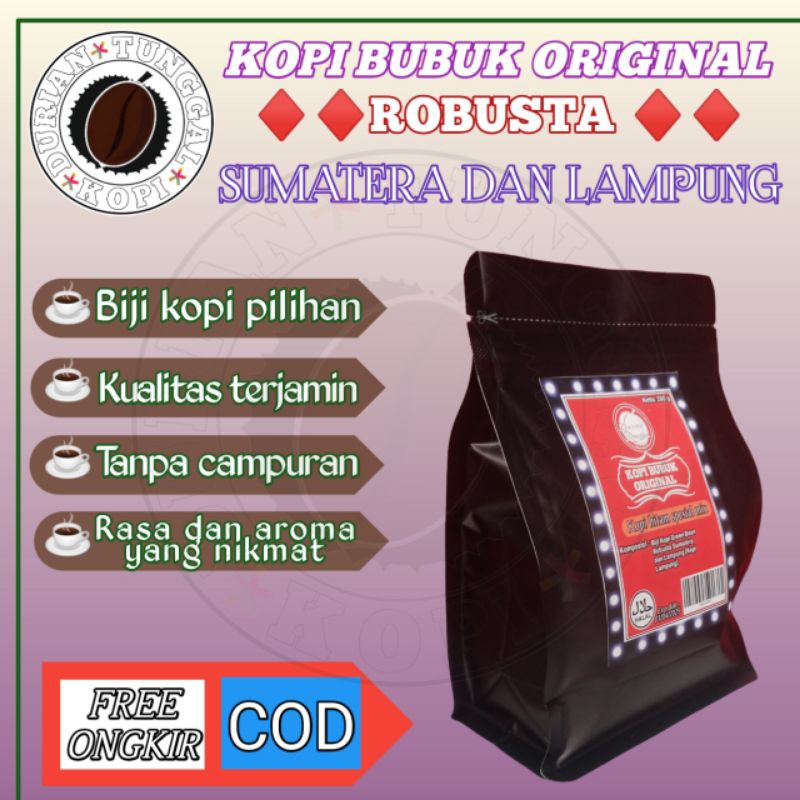 

Bubuk kopi robusta original/ kopi robusta lampung /bubuk kopi sumatera/kopi bubuk 1 kg