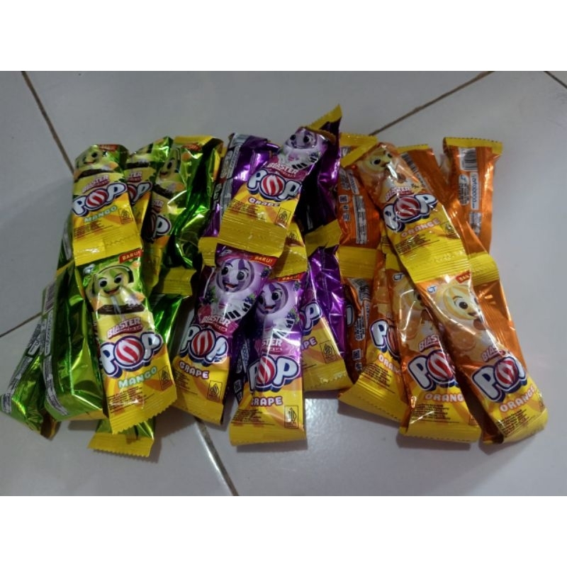 

Permen blaster pop 1 renteng isi 12 sachet