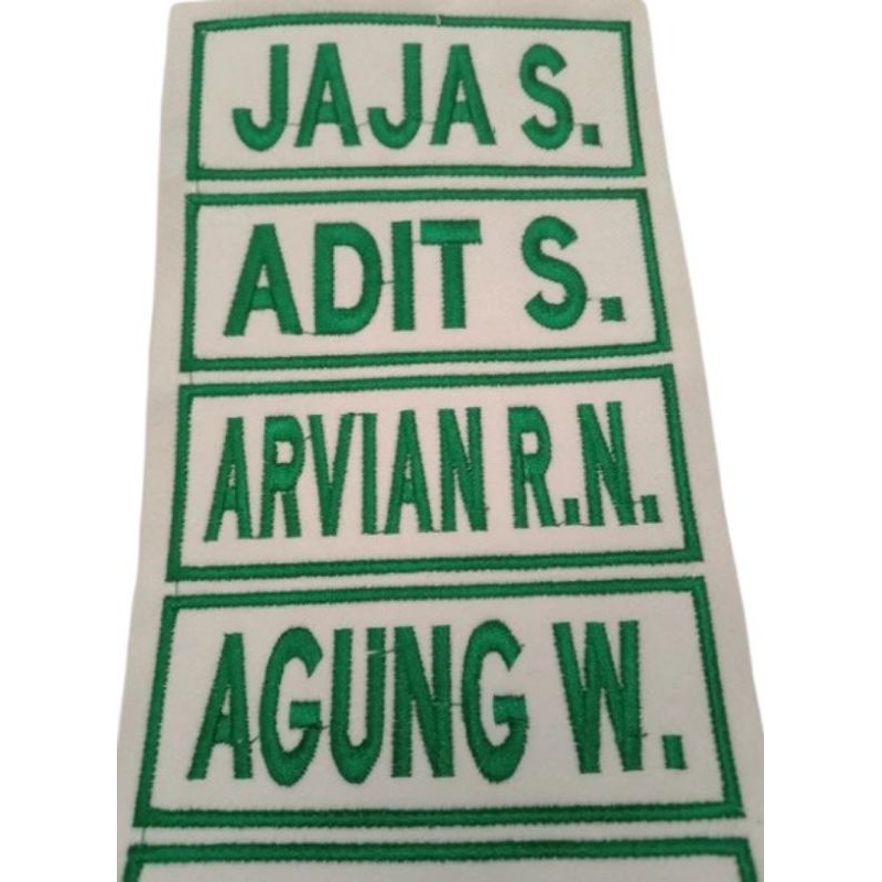 bordir nama atribut seragam security