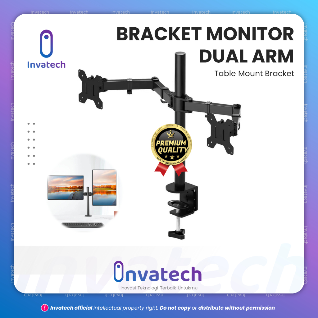 Bracket Monitor Table Mount Dual Arm 1.0 VESA 100 x 100 17-32 Inch TV Monitor  - Bracket Penyangga M