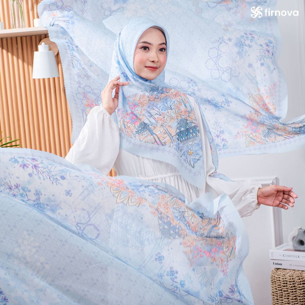 FIRNOVA HIJAB - Kerudung Segiempat Hijab Square  Voal Turkey Ultrafine Jilbab Printing Sublim Warna 