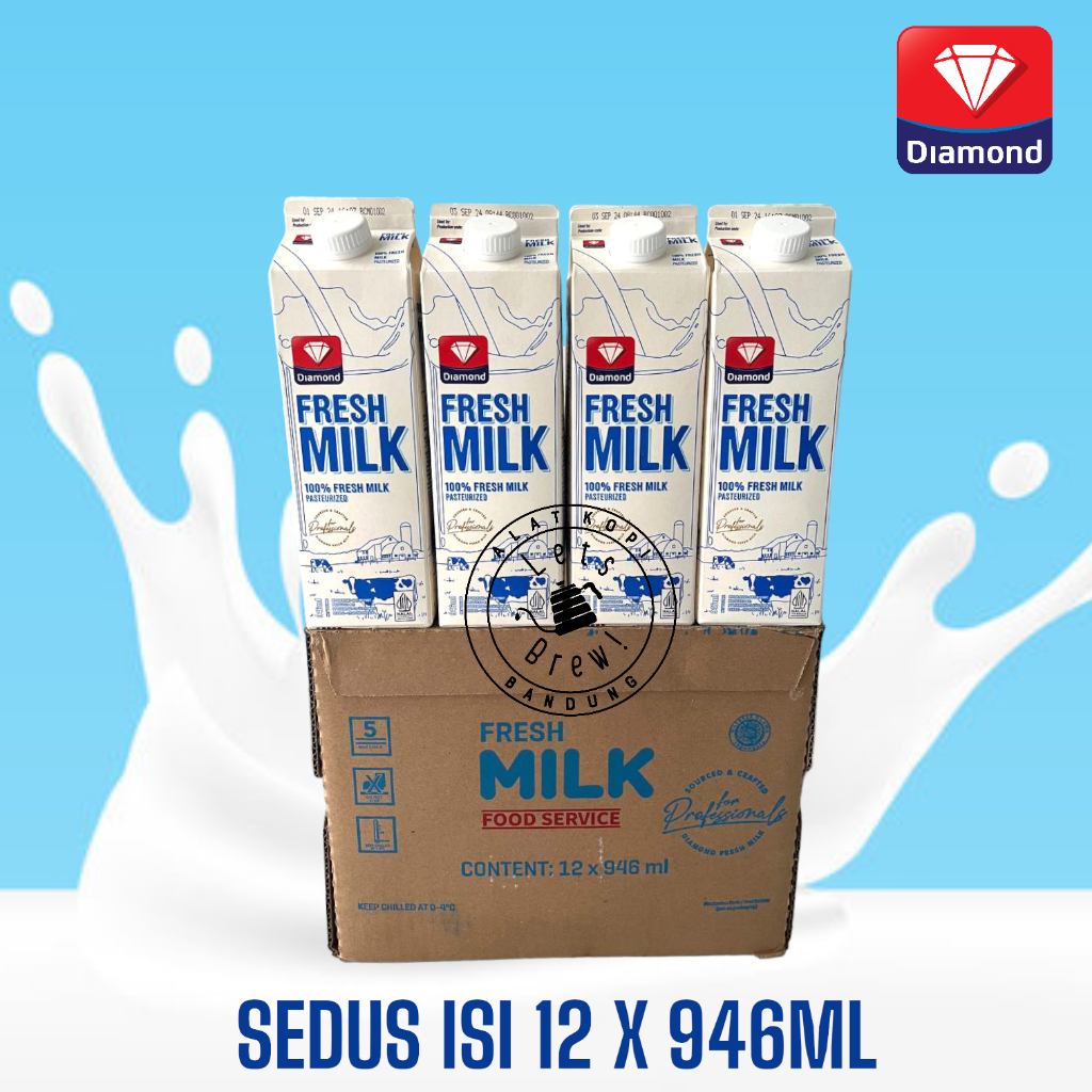 

DA Fresh Milk Diamond Plain 946ml Sekarton isi 12pcs