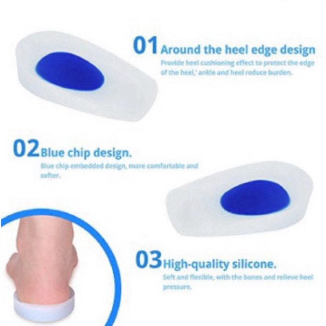 Insole Gel Silicone Tumit / Bantalan Tumit Silikon ALAS SEPATU GEL SILICON INSOLE SILICON SILICON KA