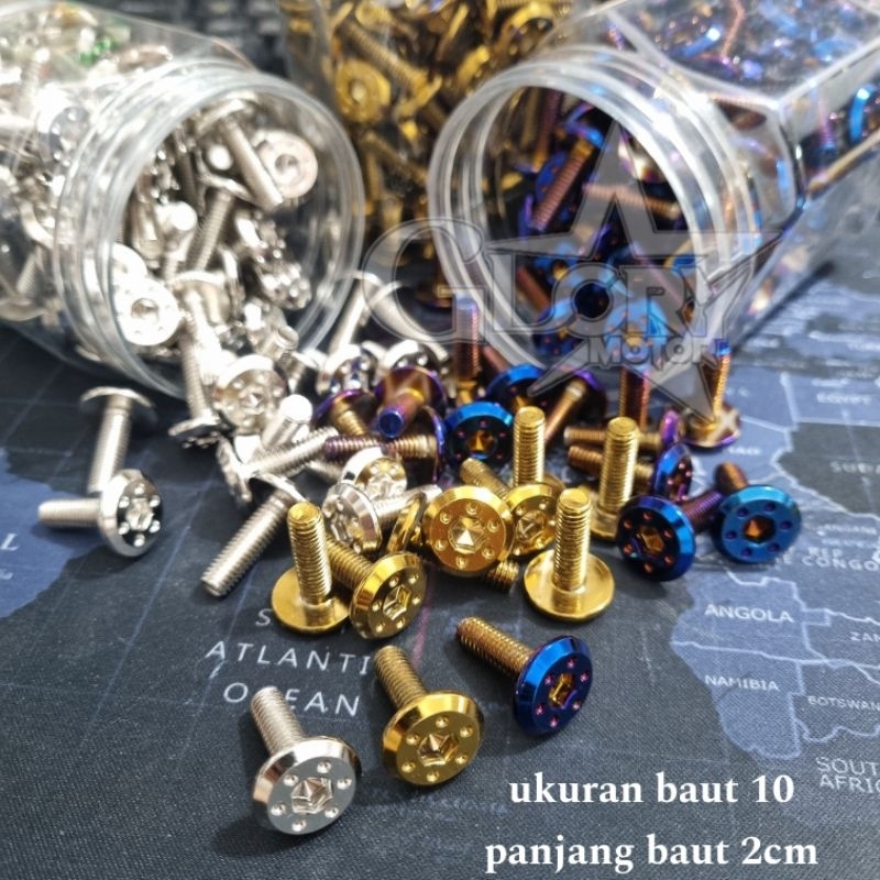 baut disc / baut cakram motor [ baut 10 ] panjang [ 2cm ]. ADV , VARIO125 , VARIO150.