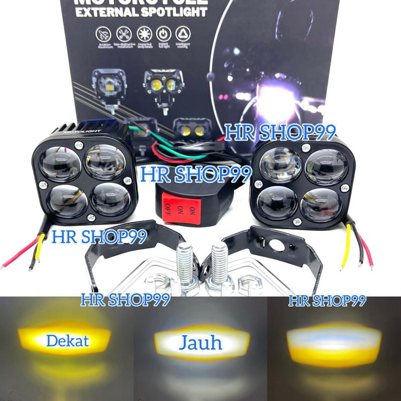 Lampu Tembak Laser 4 Mata L4Z Mini Kuning Putih