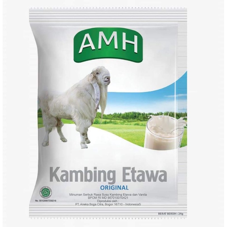 

Susu Kambing Bubuk Etawa AMH Full Cream Orginal Vanilla Jahe Merah Isi 10 Sachet
