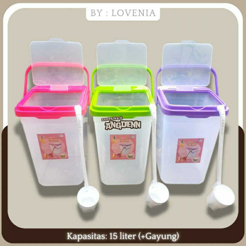 Lovenia - Toples Es Buah + Gayung 15 Liter / Toples Es Kelapa / Aquarium Es