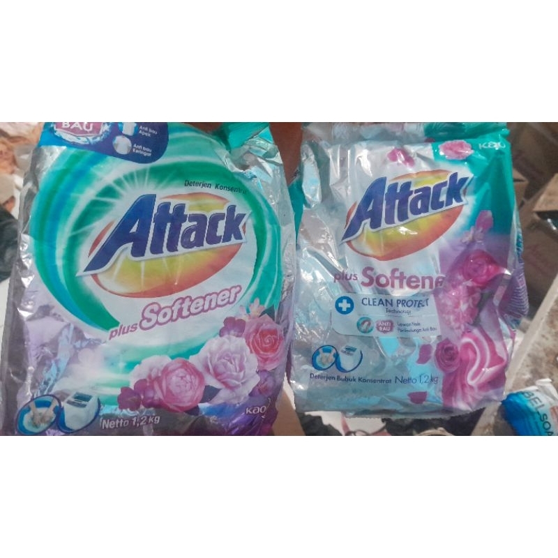 detergen attack softener bubuk 1,2kg dan jaz 1 800 gr
