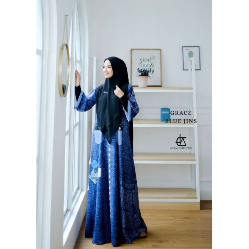 Grace Blue Jeans by Joza | Gamis | Dress Cantik | Joza Clothing | D'Hijab of Mey