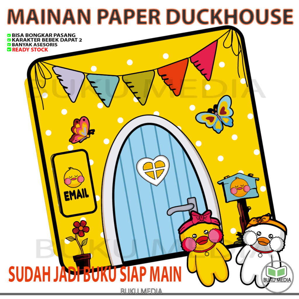 Bebek viral Paper Duck house mainan kertas edukatif anak paper doll quite book bisa bongkar pasang