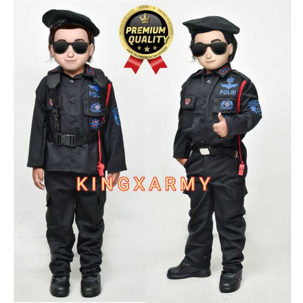 Ready Baju Profesi BRIMOB anak / KOSTUM ANAK BRIMOB CILIK / BAJU KARNAVAL ANAK POLISI BRIMOB