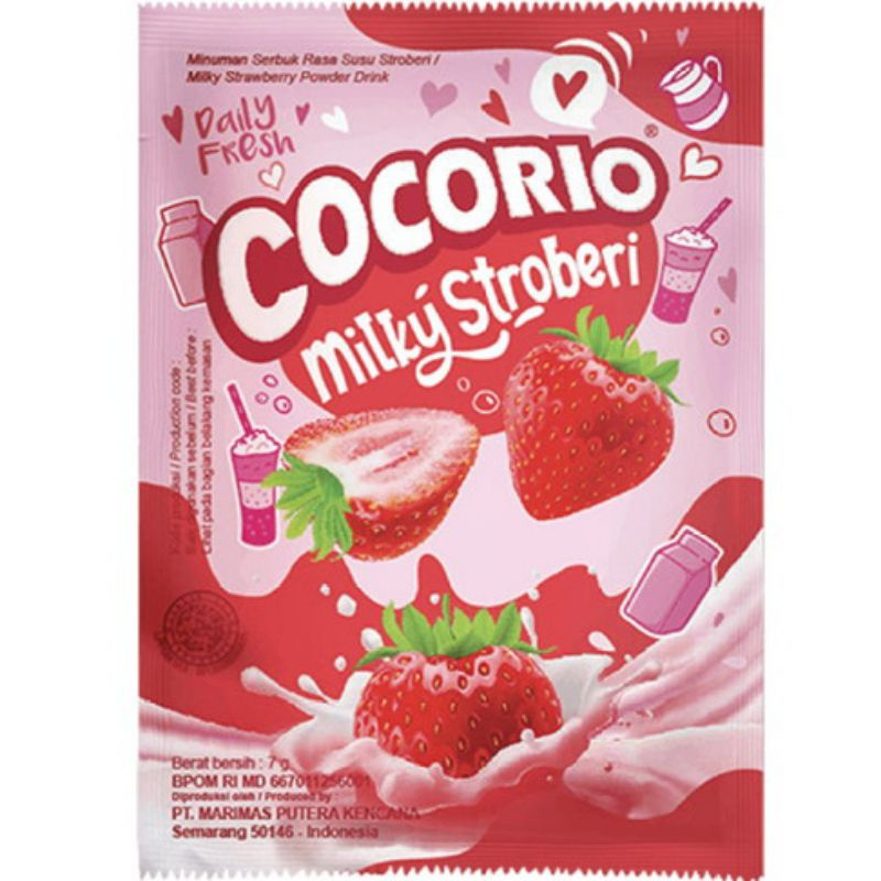 

COCORIO MINUMAN SERBUK MILKY STRAWBERRY 1RENTENG ISI 1