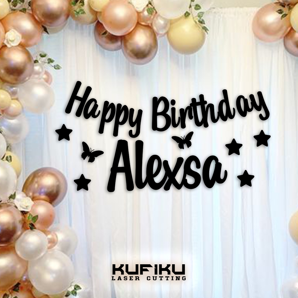 (BACA DESKRIPSI) Tulisan Nama Dekorasi Ulang Tahun Tasyakuran Lamaran Photoboth Kamar Bahan Kertas J