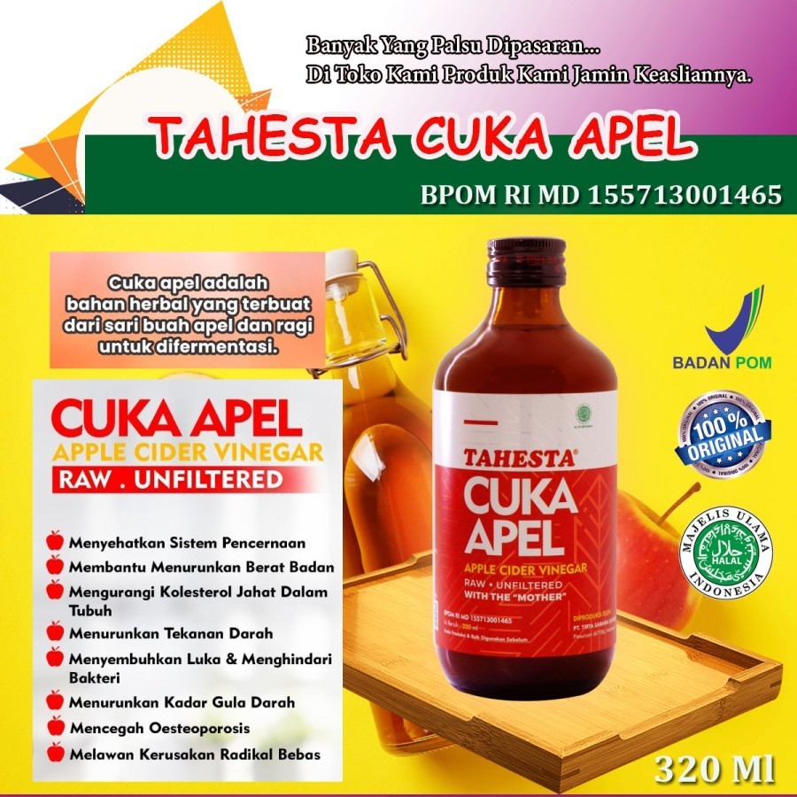 

Cuka Apel Tahesta 320ml - Sari Apel Alami Original