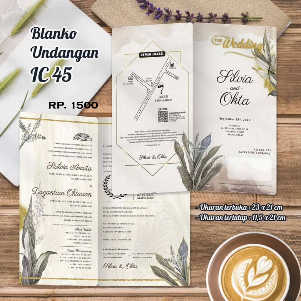Cetak Undangan Blangko Pernikahan terjangkau IC 45