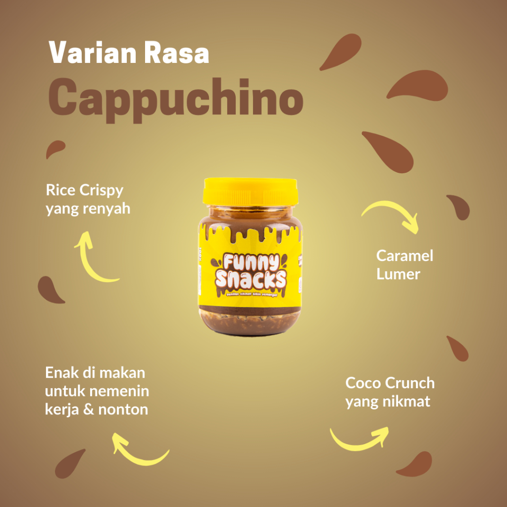 

Cappucino Lumer - Funny Snack - Choco Jar - Choco Crunchy - Cemilan Manis - Travel Size