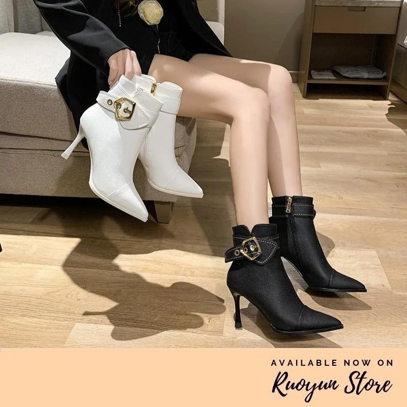 RYS - Bossy Jowy Sepatu Boots Kulit Hak Tinggi Wanita - Ori Import (35-40)