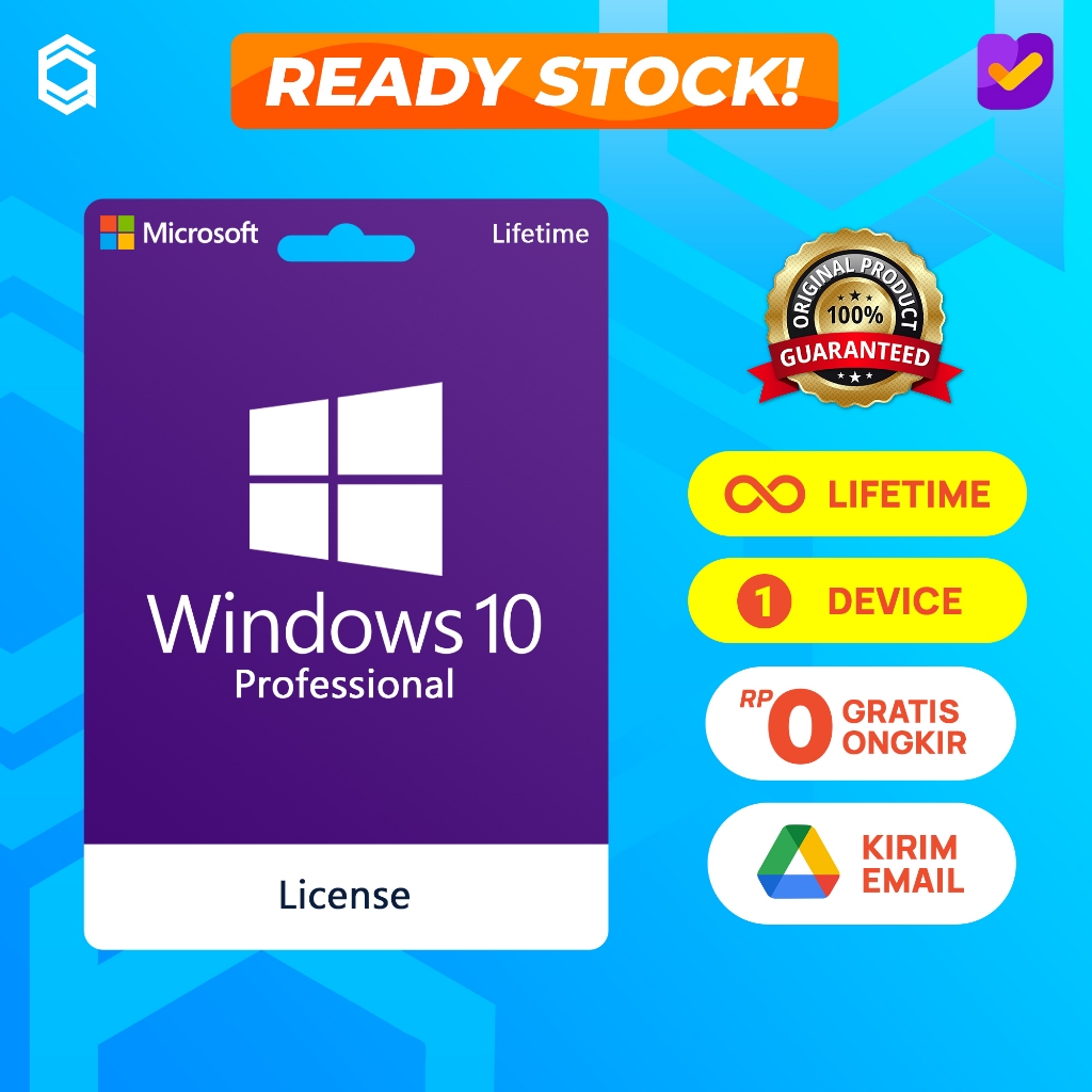 Windows 10 Pro Profesional Professional Original Lifetime Lisensi Digital Product Key