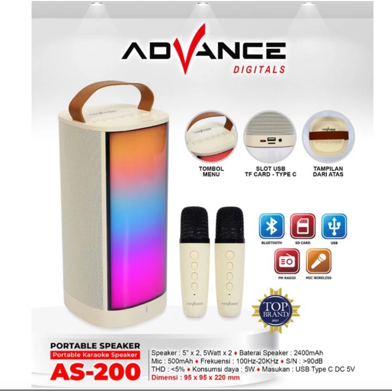 Advance Portable Speaker Bluetooth Speaker Mini tipe AS-200