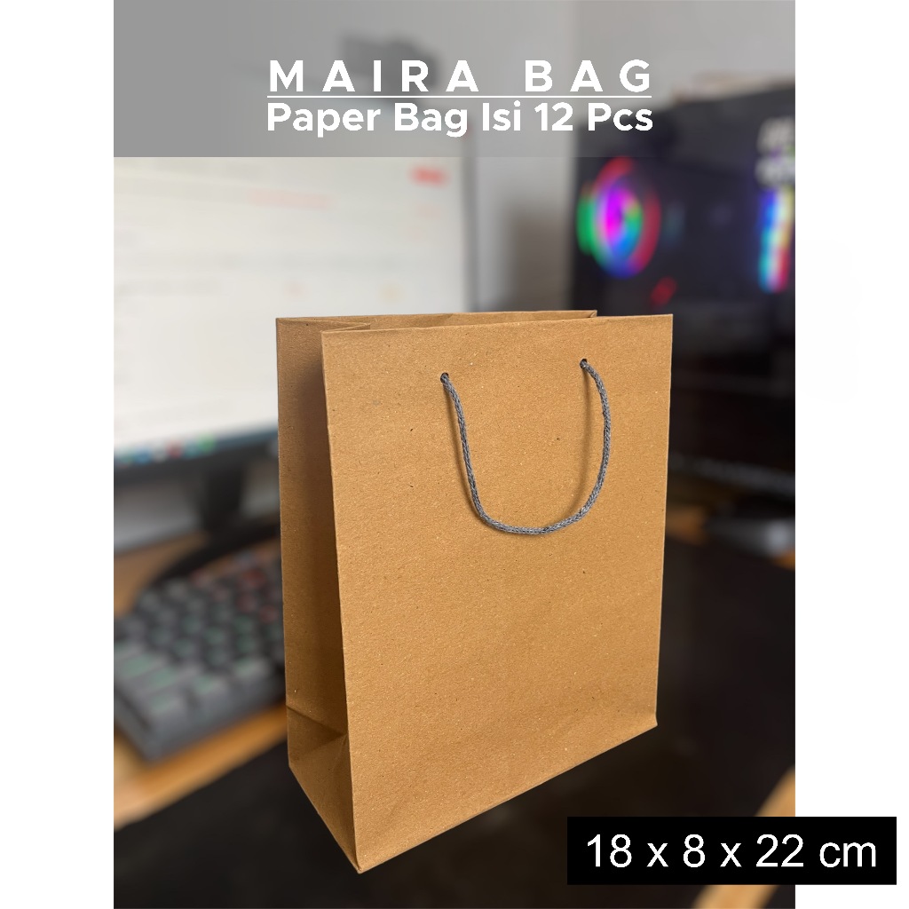 

(12 Pcs) Paper Bag 18x8x22 cm / Tas Kertas Paperbag / Tas Souvenir