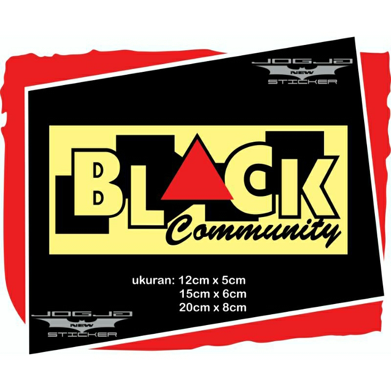 

Sticker Black Community Bagus Murah dan Berkualitas, Original cutting. warna Phospor nyala jika kena cahaya