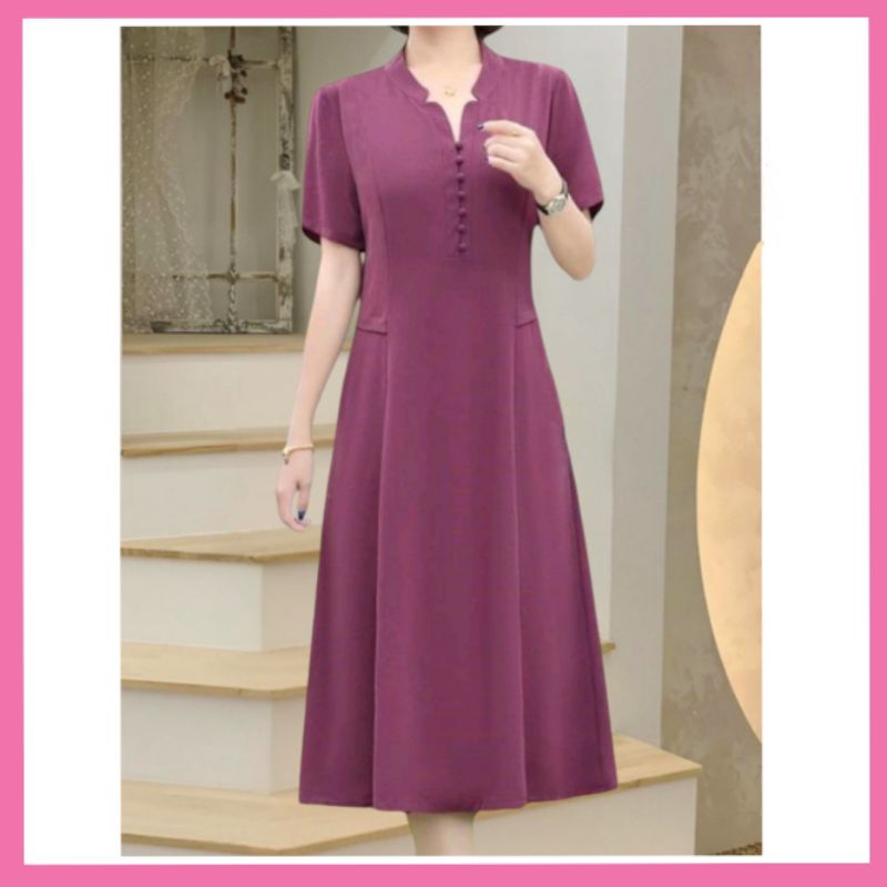 Daster Rayon Model Terbaru Motif Polos Elegan