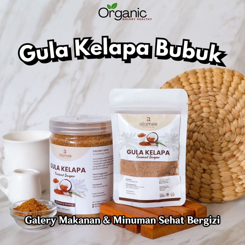 

Gula Kelapa Organik Bubuk Original Powder Natural Pure Organic Asli Non MSG Coconut Sugar Premium