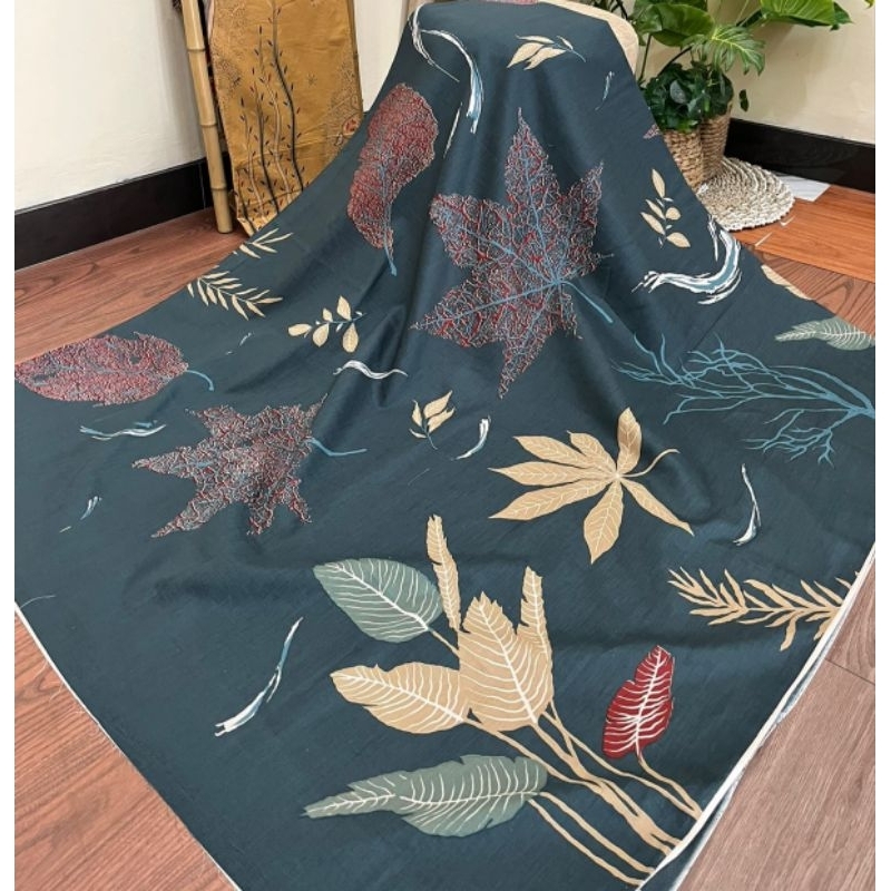 TERMURAH KAIN BATIK SOLO ECOPRINT DAUN HIJAU C204