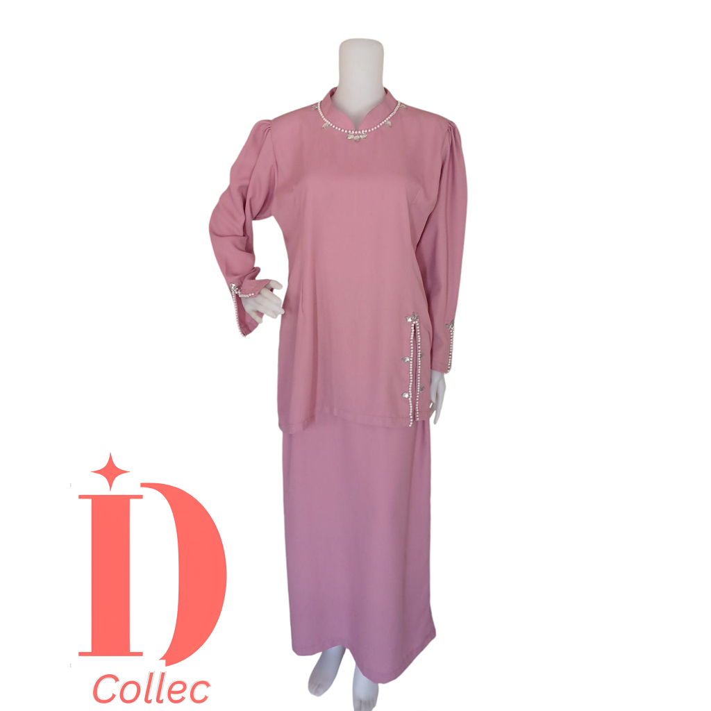 ID Baju Kurung Melayu Malaysia Dress Pesta Setelan Wanita Baju Kondangan Kekinian Full Payet belah p