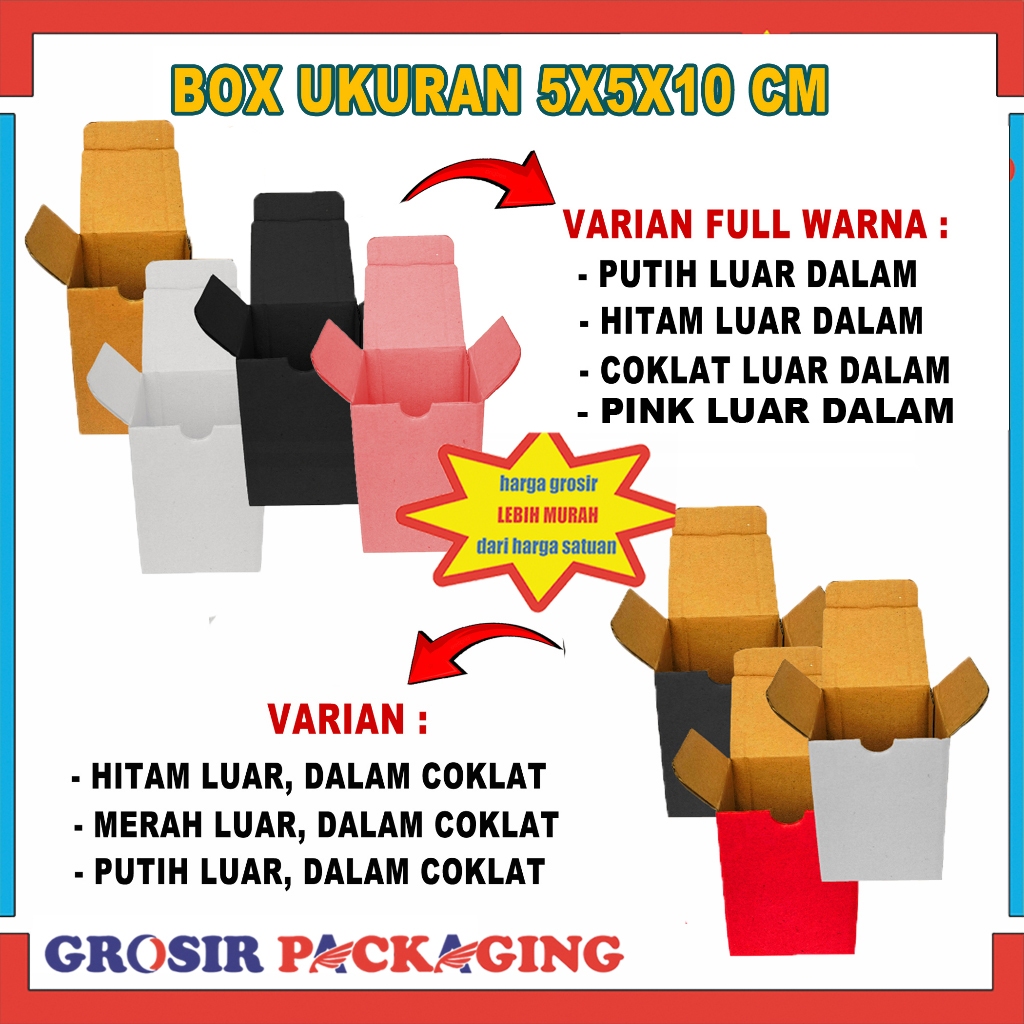 

Box 5x5x10cm ISI 500PCS/Box Parfum/Kardus/Karton Polos