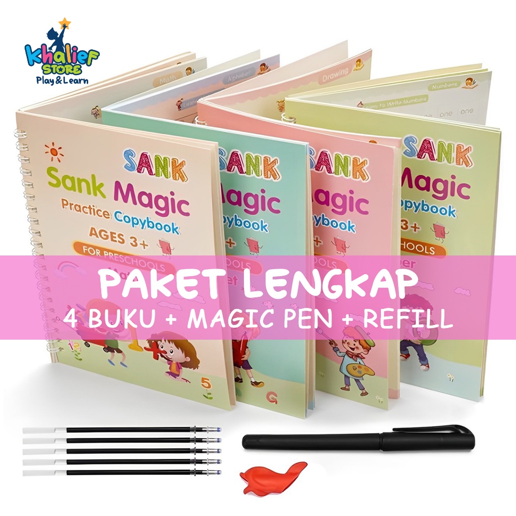 

BUKU BELAJAR MENULIS ANAK ALFABET ANGKA MATEMATIK MENGGAMBAR 3 4 5 TH 1 SET ISI 4 BUKU PULPEN REFILL