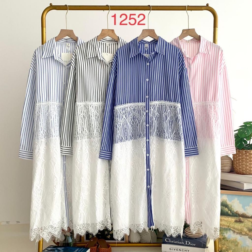 1252 / GROSIR ATASAN KEMEJA TUNIK IMPORT , PGMTA, ISI 4 PCS BY SUGAR