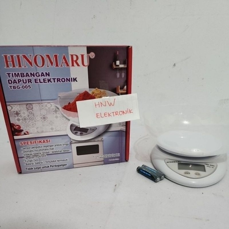 timbangan digital dapur buah sayur roti elektronik Hinomaru 5kg 5 kg pakai mangkok 005