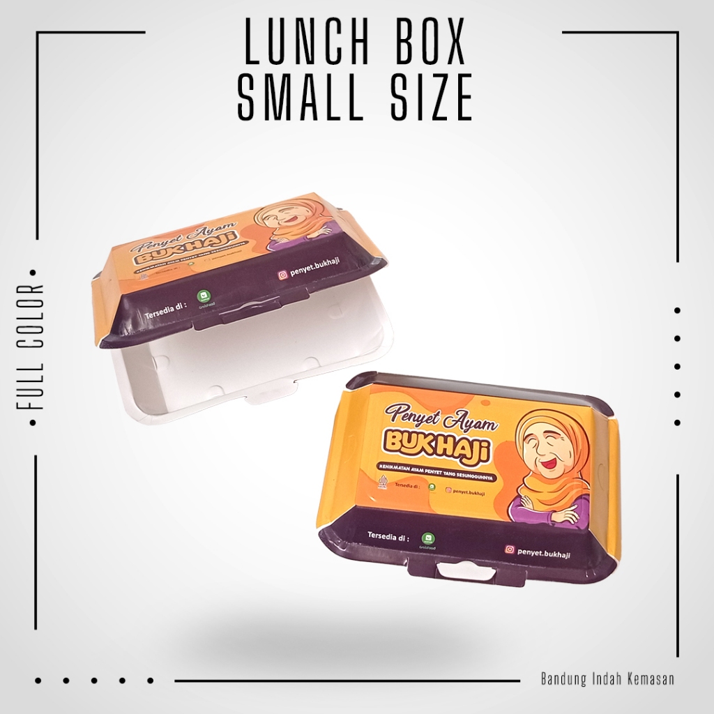 Cetak Kemasan Lunch Box/Box Makanan/Dus Makanan Ukuran SMALL