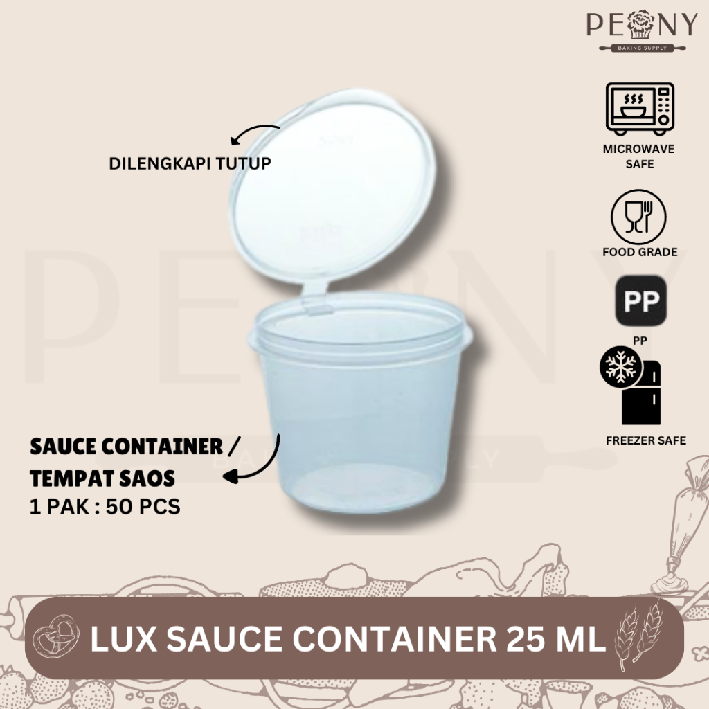 (50 PCS) LUX SAUCE CONTAINER 25 ML / TEMPAT SAMBAL / TEMPAT SAOS / PACKAGING SEKALI PAKAI