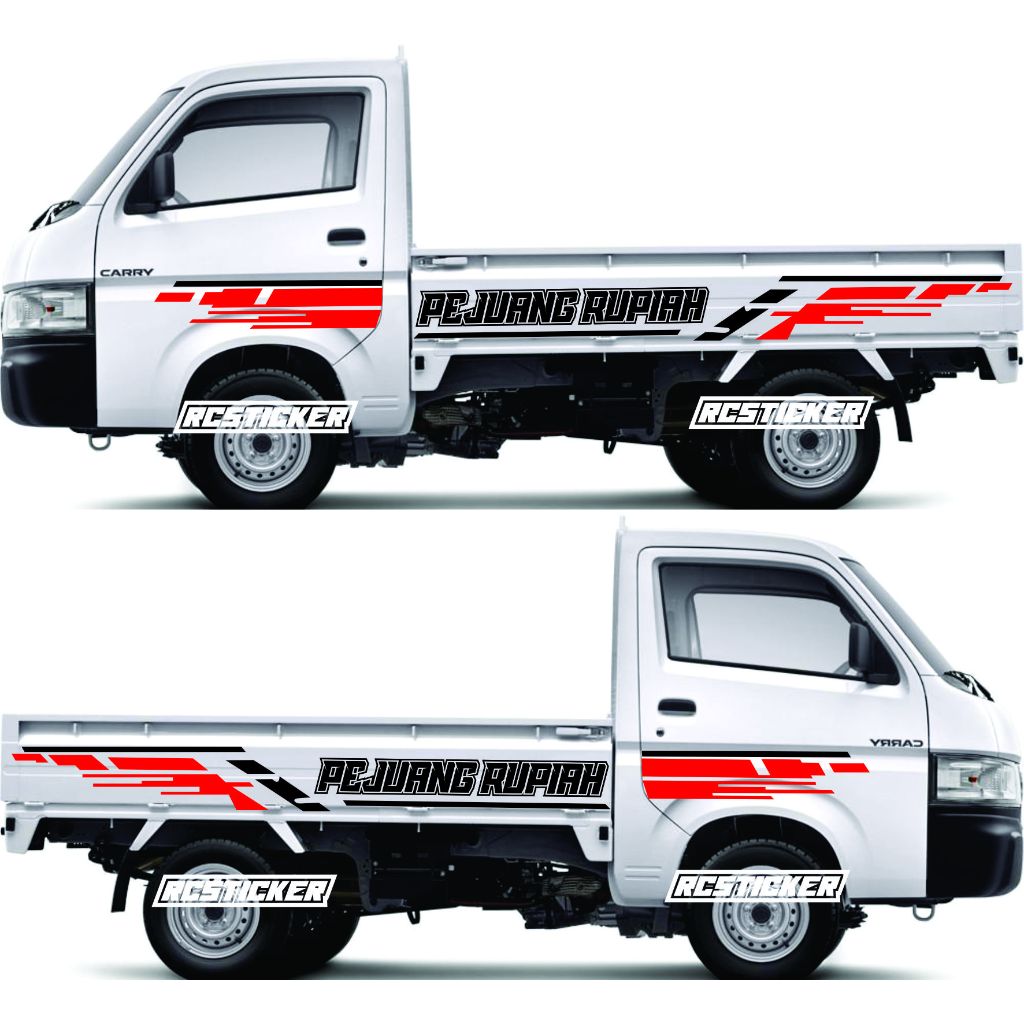 Stiker Mobil Pick Up SPEED RACING Stiker Pick Up Colt T 120ss - merah putih