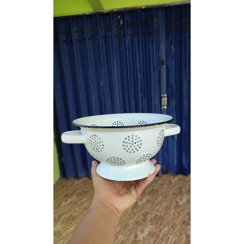 Wakul Nasi Enamel / Tempat Nasi Enamel // Tempat nasi jadul // Wadah nasi Ukuran 22Cm // Wakul nasi
