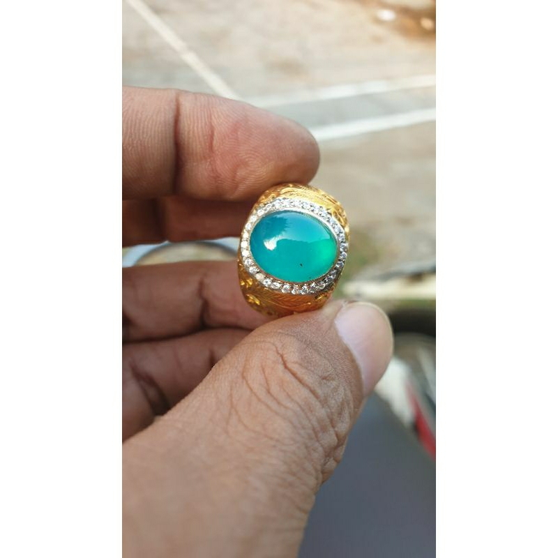 Bacan doko asli natural kristal ring perak giwang ok