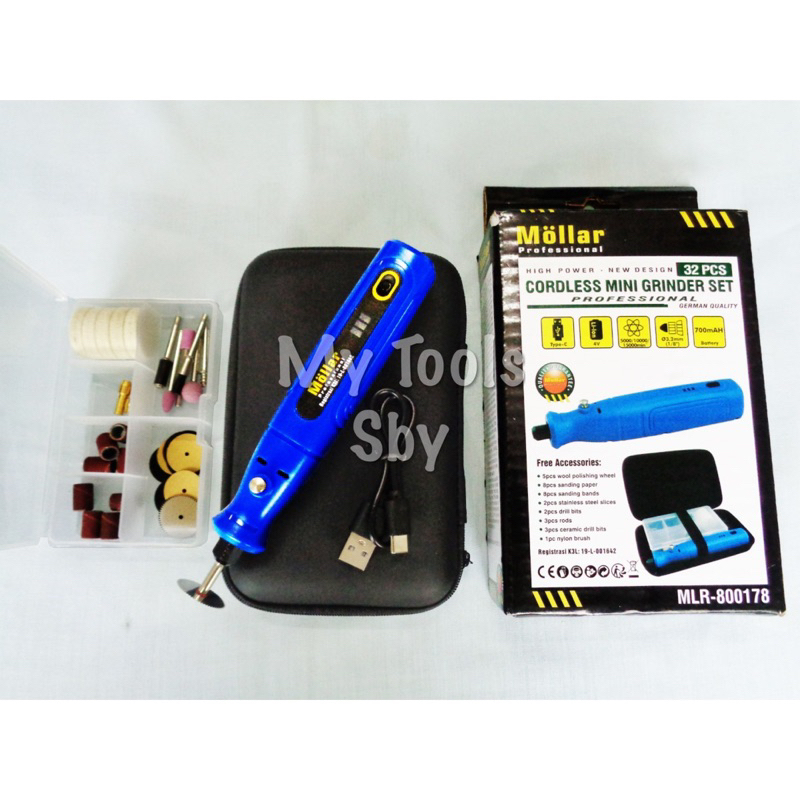 MOLLAR CMG04050 Gerinda mini 4volt 32Pcs Mini Grinder cordless 4V