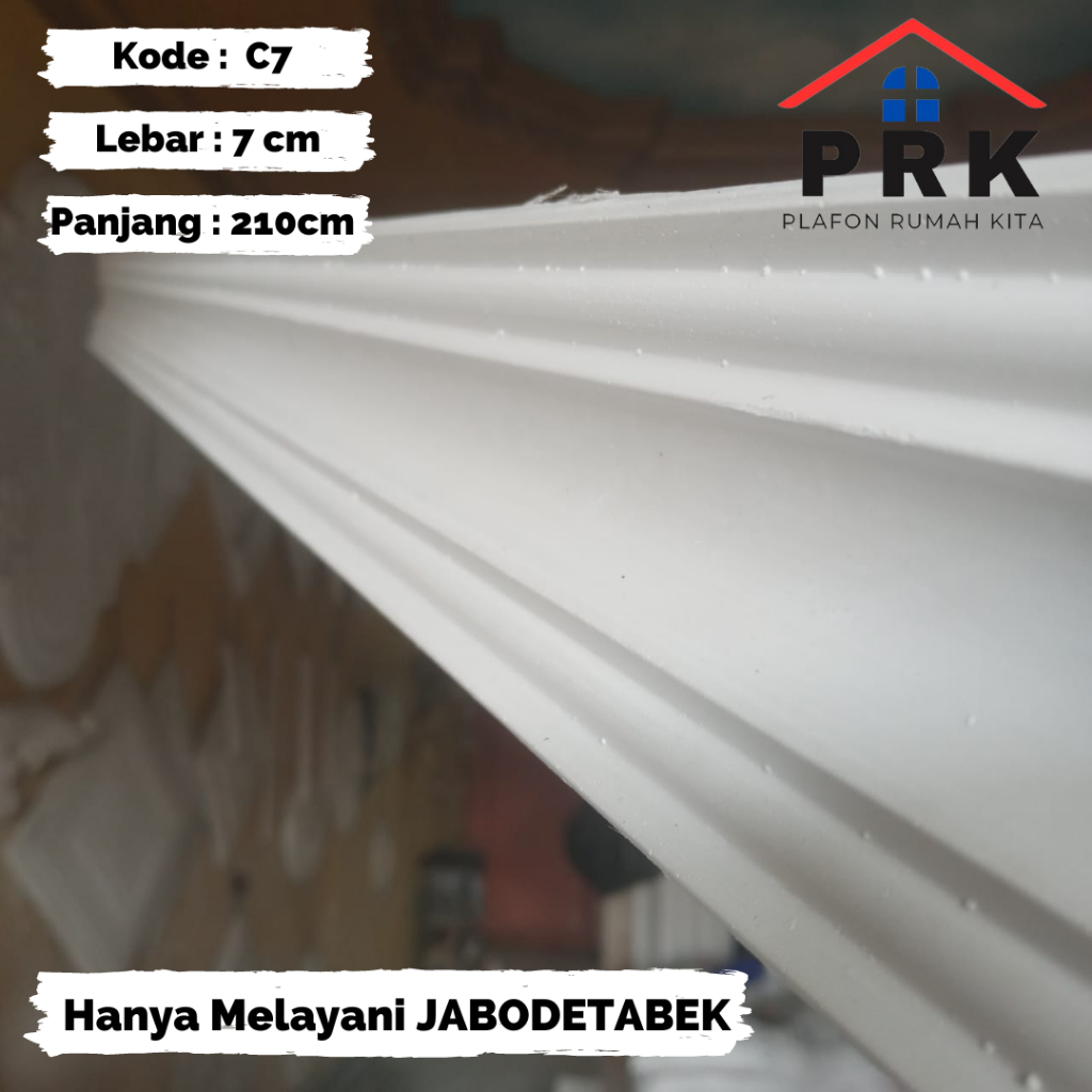 Lis List Gypsum Gipsum Motif (MINIMALIS) Polos lebar 7cm Plafon ornament dekoratif untuk Interior Pl