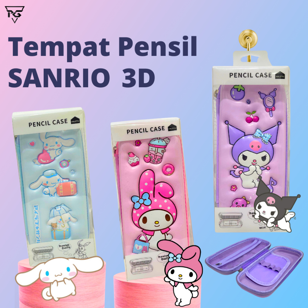 

Tempat Pensil Anak Perempuan Alat Tulis Gambar 3D Timbul Karakter Sanrio - Kotak Pensil