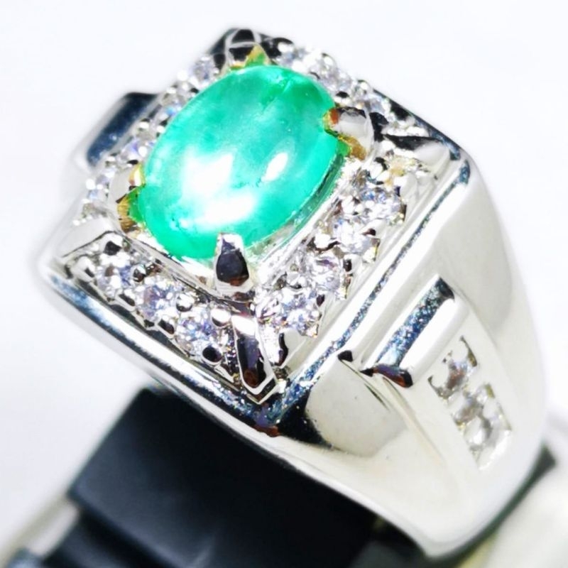 BAYAR DITEMPAT BATU CINCIN PERMATA ZAMRUD COLOMBIA OVAL ASLI NATURAL SIAP PAKAI